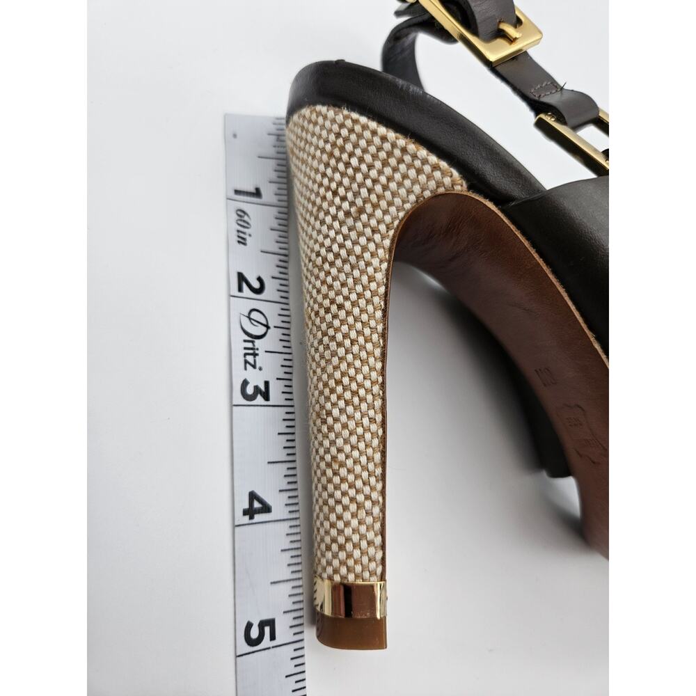 Tory Burch Gabriela Leather Slingback Heels Perforated Logo sz 8 - Picture 7 of 8